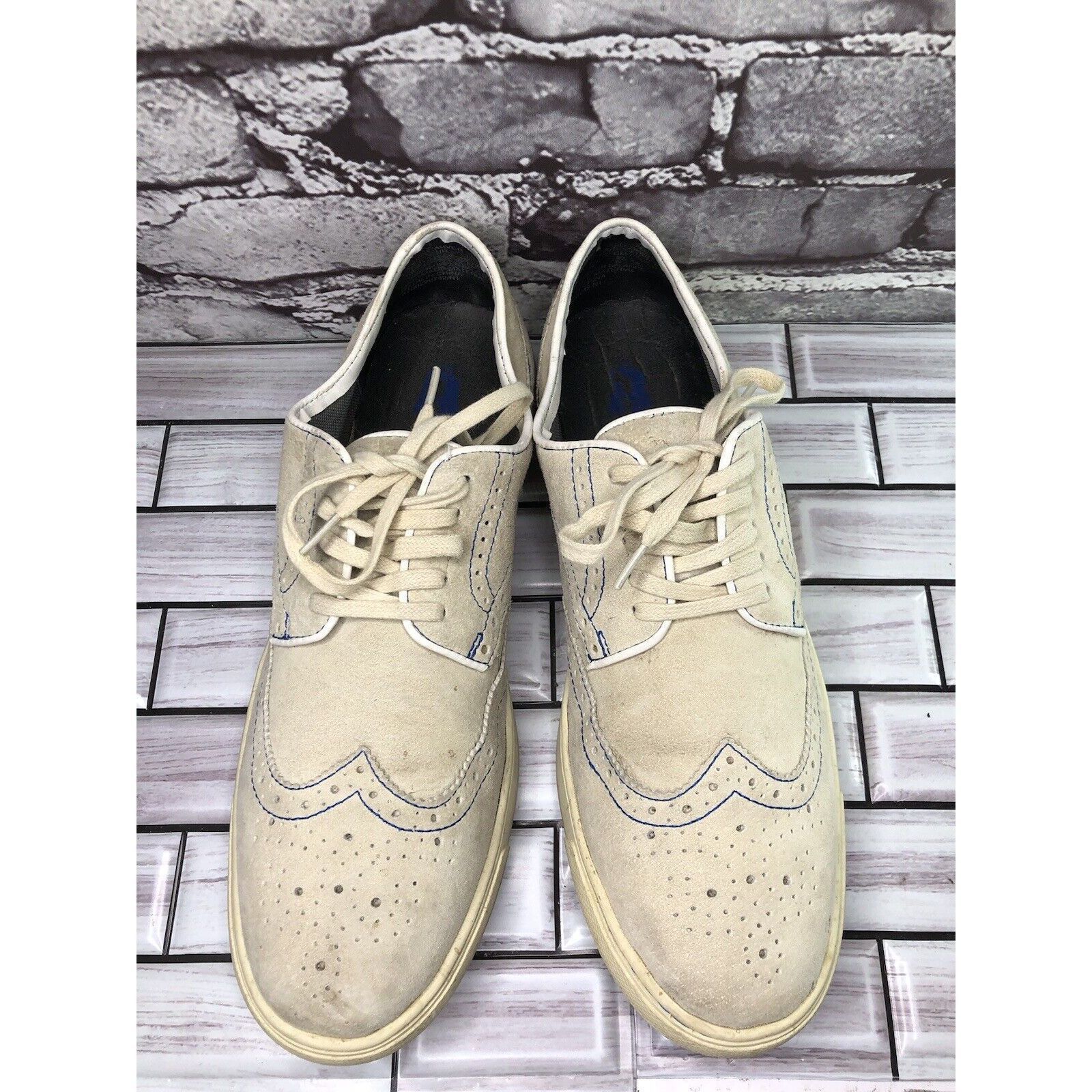 Hush Puppies Hush Puppies Ivory Suede Leather Wingtip Casual Lace Up Shoe Size US 8.5 / EU 41-42 - 6 Thumbnail