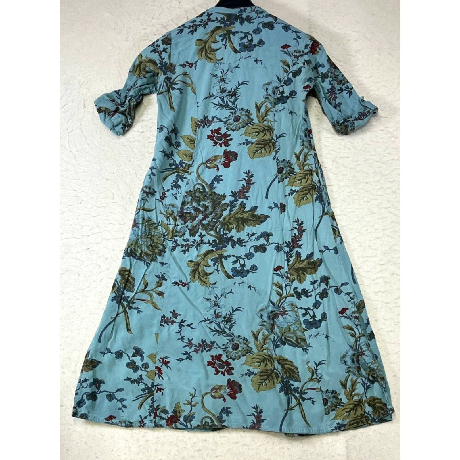 Vintage Utsa Maxi Dress Blue Floral Print Button Front Casual Women Size M Size M / US 6-8 / IT 42-44 - 2 Thumbnail