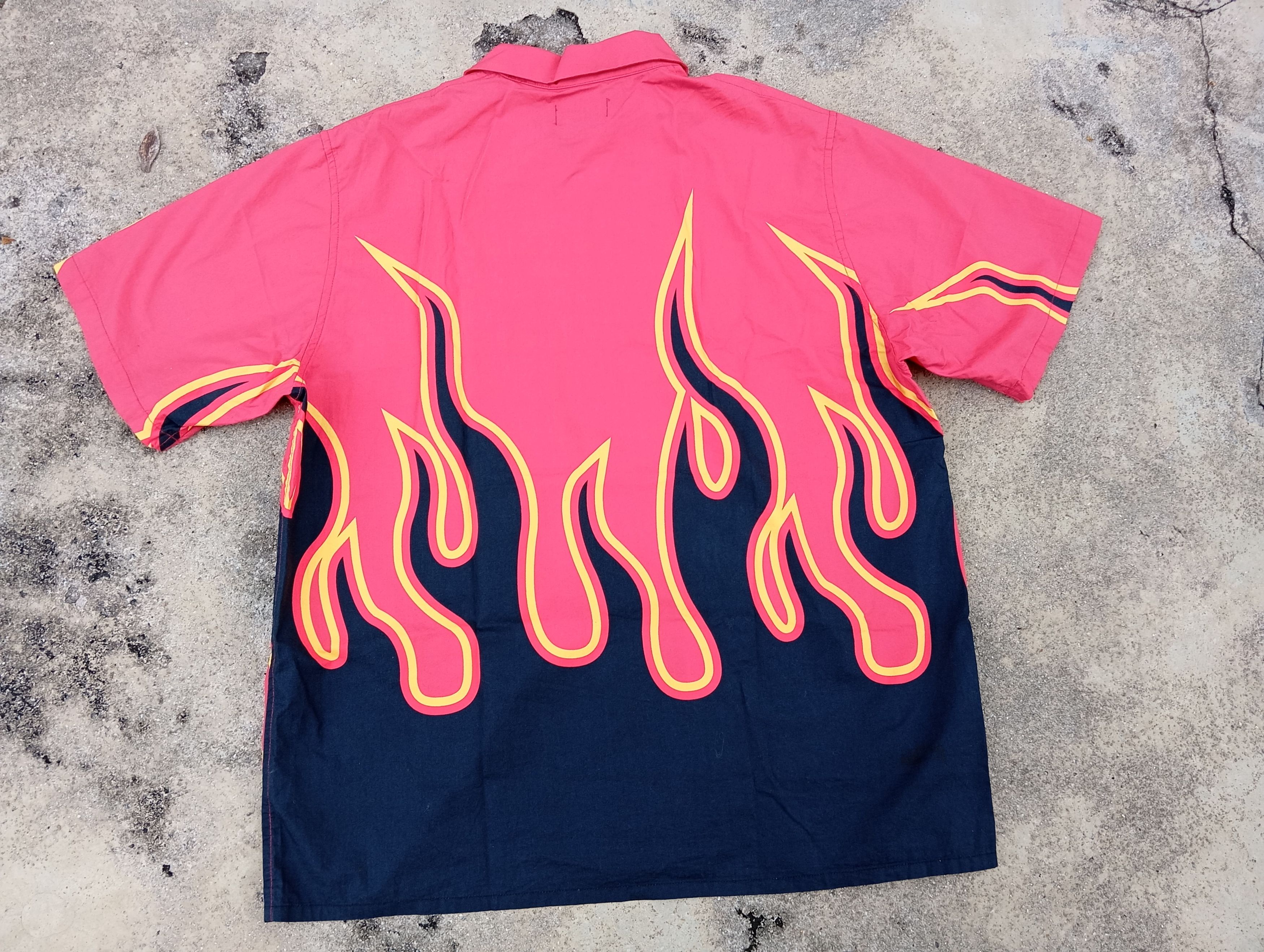Japanese Brand XLARGE 🎳 Flame S/S Shirt ❤️‍🔥 Streetwear Bowling Size US XL / EU 56 / 4 - 4 Thumbnail