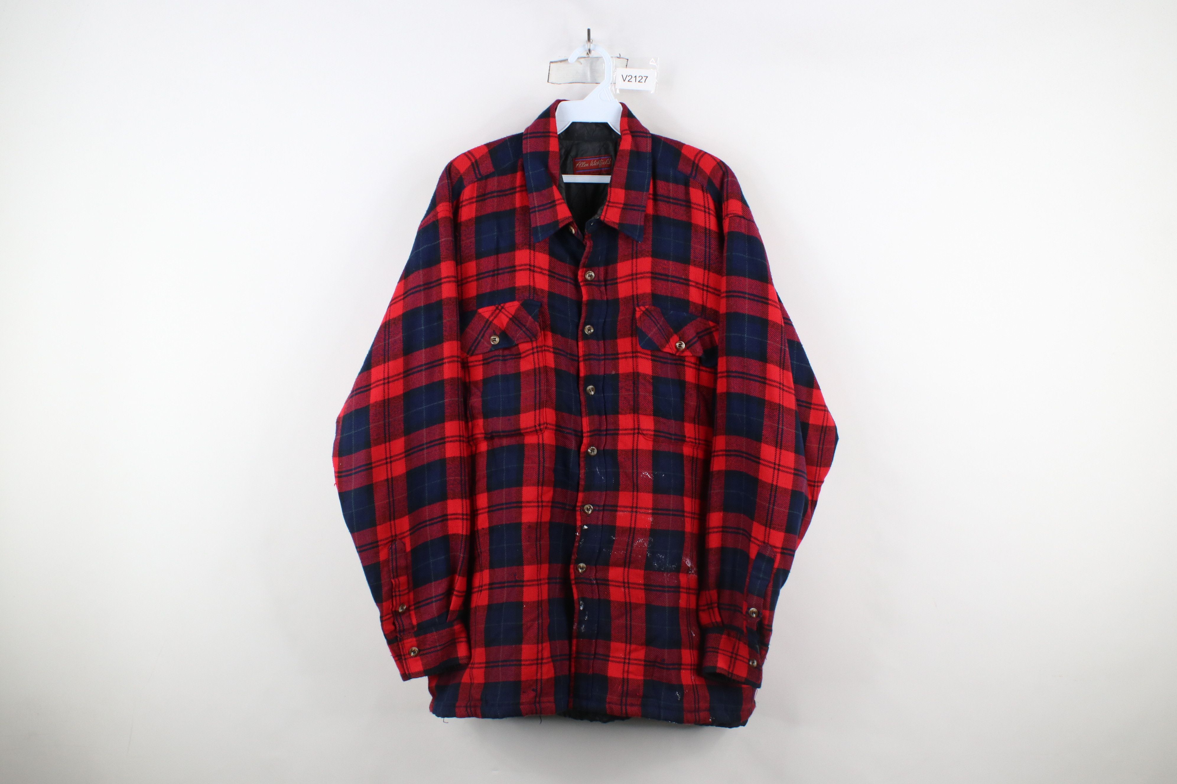 Vintage Vintage 90s Streetwear Quilted Flannel Button Shirt Jacket Size US L / EU 52-54 / 3 - 1 Thumbnail
