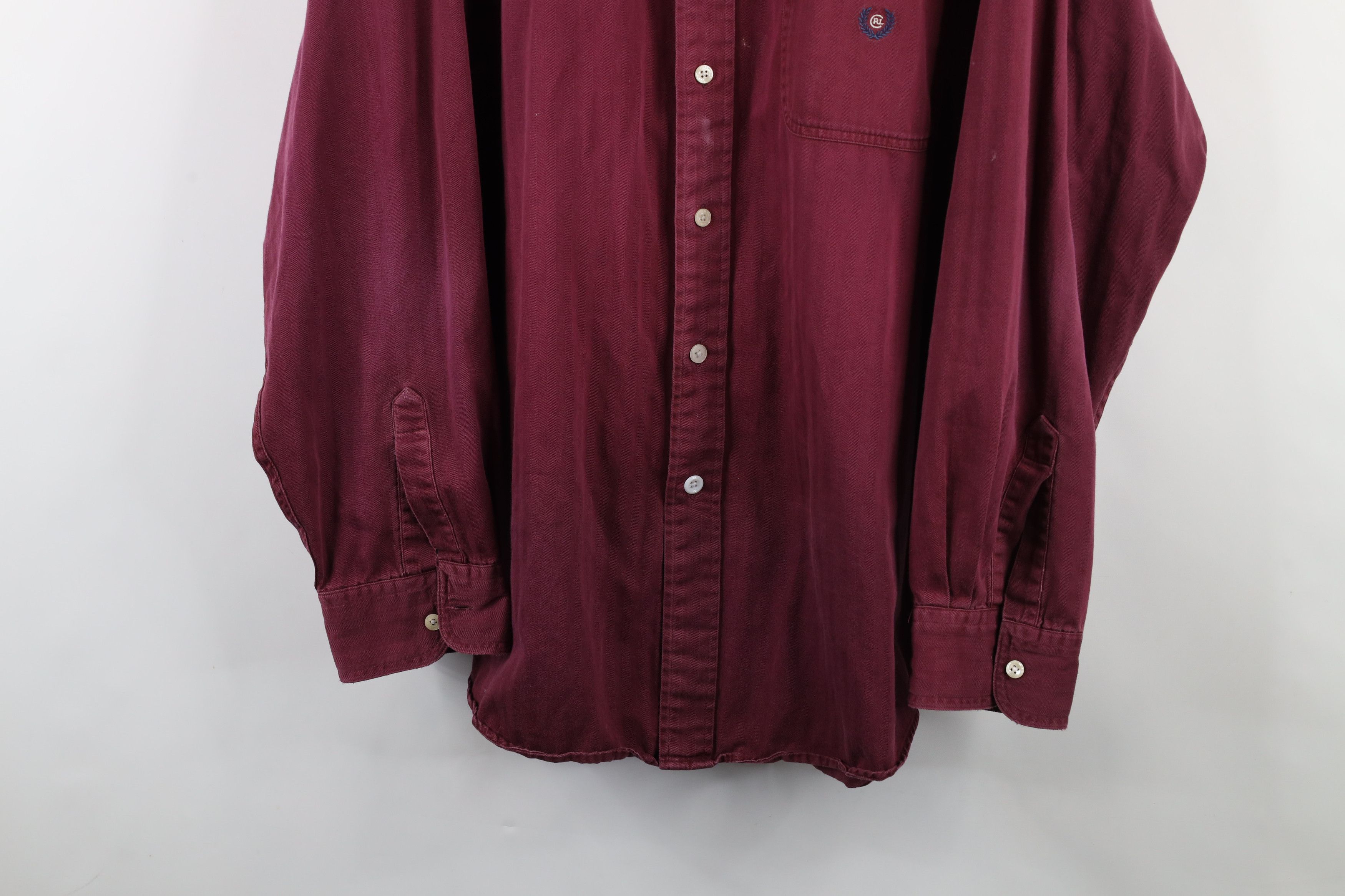 Ralph Lauren × Vintage Vtg 90s Chaps Ralph Lauren Herringbone Button Down Shirt Size US XXL / EU 58 / 5 - 3 Thumbnail