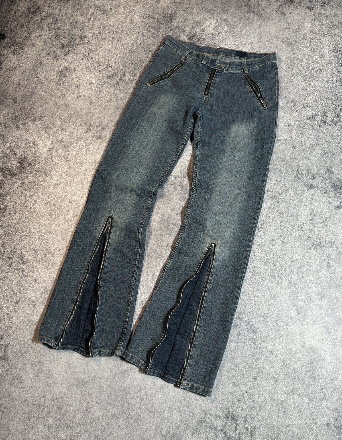 Designer Y2K Vintage Casual Denim Zip Avant Garde Opium Style USA S Size US 31 - 3 Thumbnail