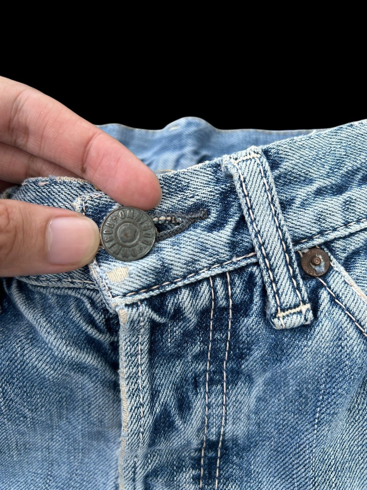 Kapital Thrashed Vintage OMNIGOD Selvedge Denim Jeans Size US 31 - 4 Thumbnail
