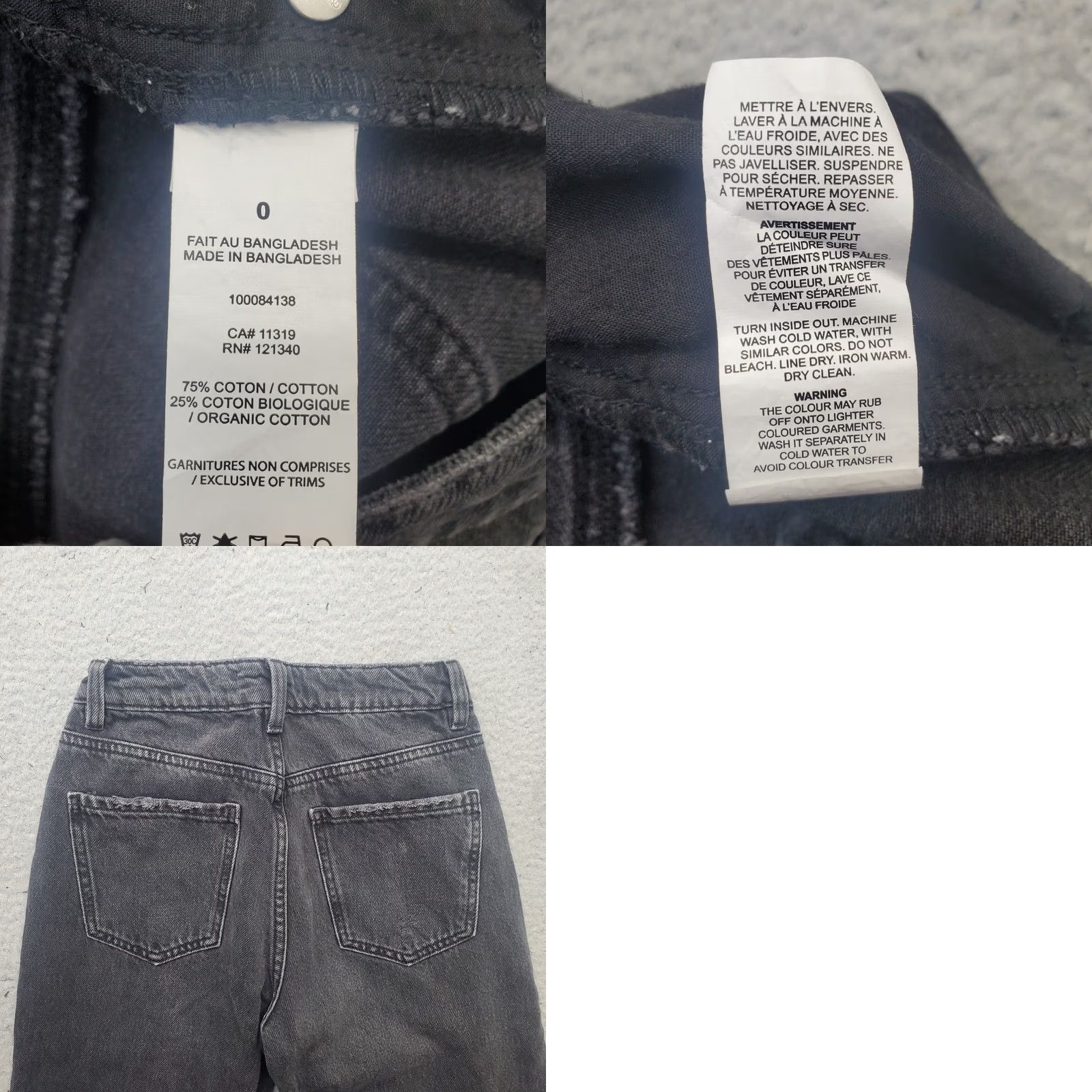Garage VINTAGE Garage Jeans Womens 0 Black Denim Distressed Frayed Hem Straight Leg Size 25" / US 0 / IT 36 - 8 Thumbnail