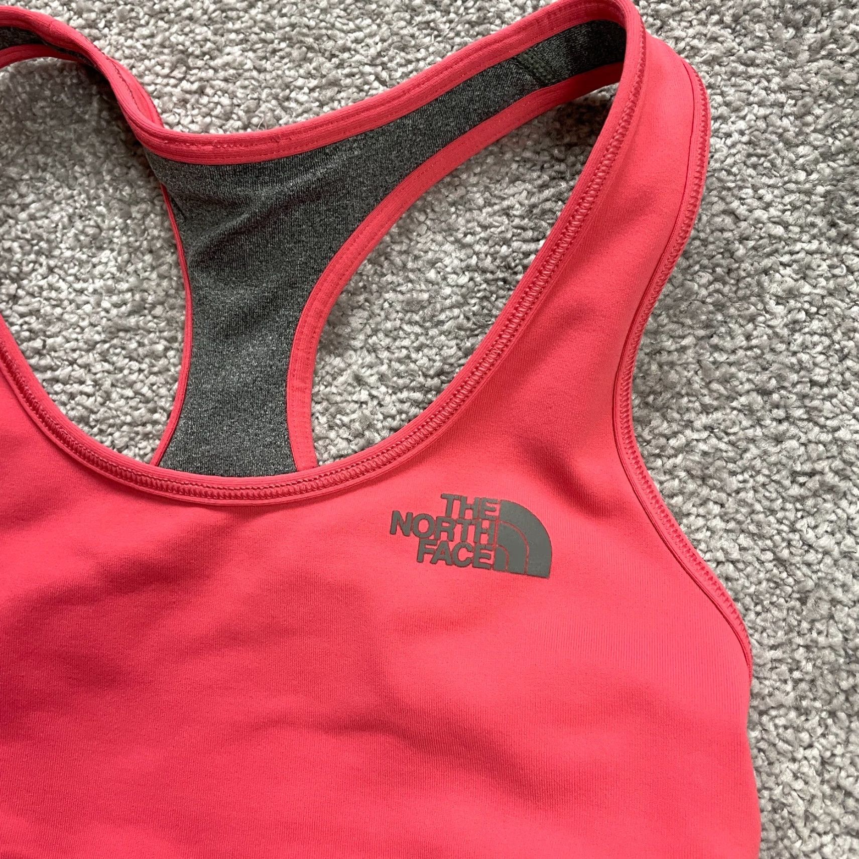 The North Face VINTAGE The North Face Reversible Sports Bra Womens XS Gray Peach Racerback Active Gym Size ONE SIZE - 6 Thumbnail