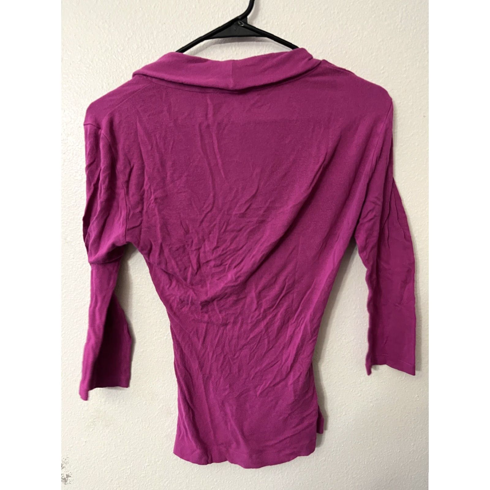 Banana Republic Banana Republic XS Ladies Blouse 3/4 Sleeve Purple Cross Front Size XS / US 0-2 / IT 36-38 - 3 Thumbnail