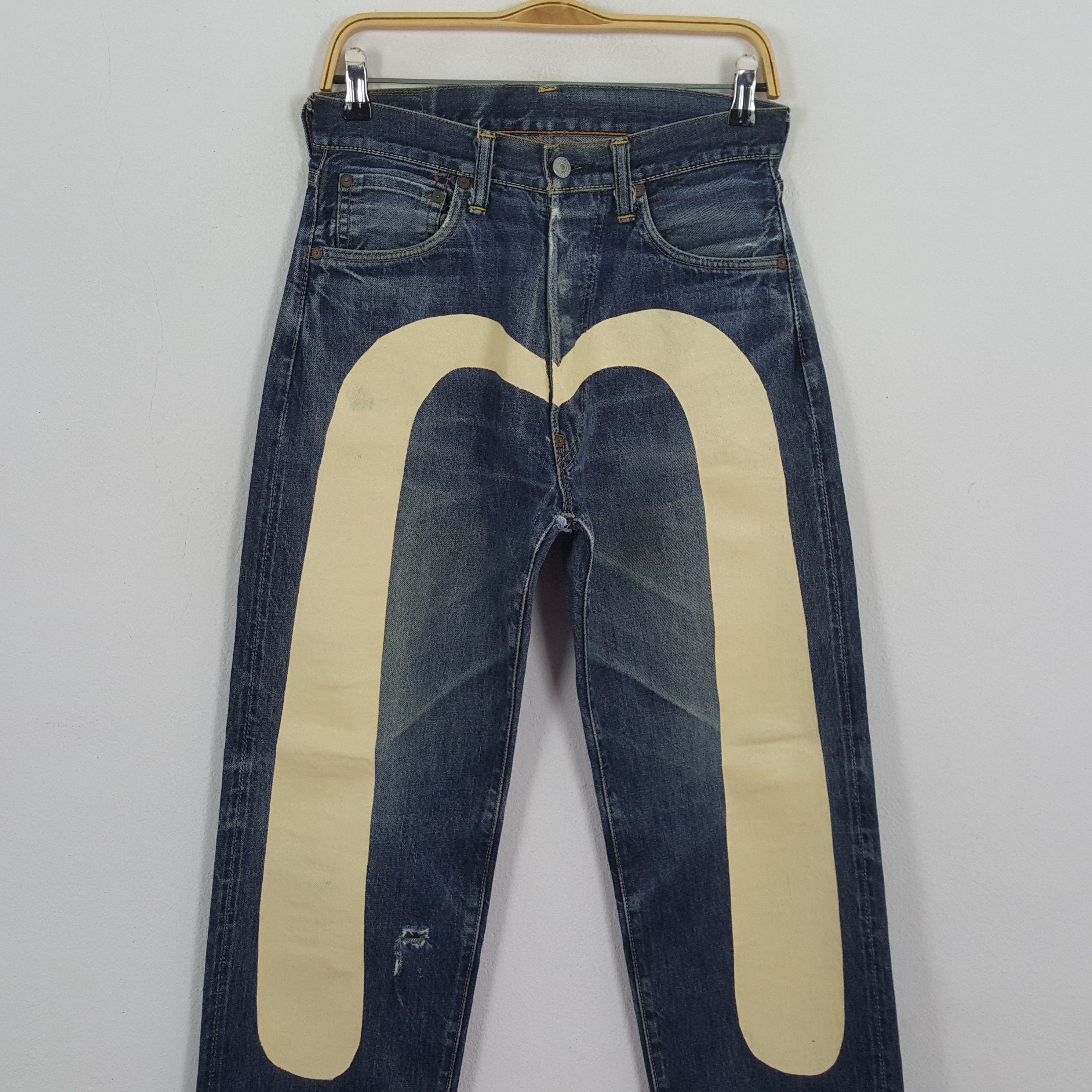 Evisu × Japanese Brand × Vintage Vintage EVISU Japanese Brand Daicock Custom Distressed Jeans Size US 28 / EU 44 - 2 Thumbnail