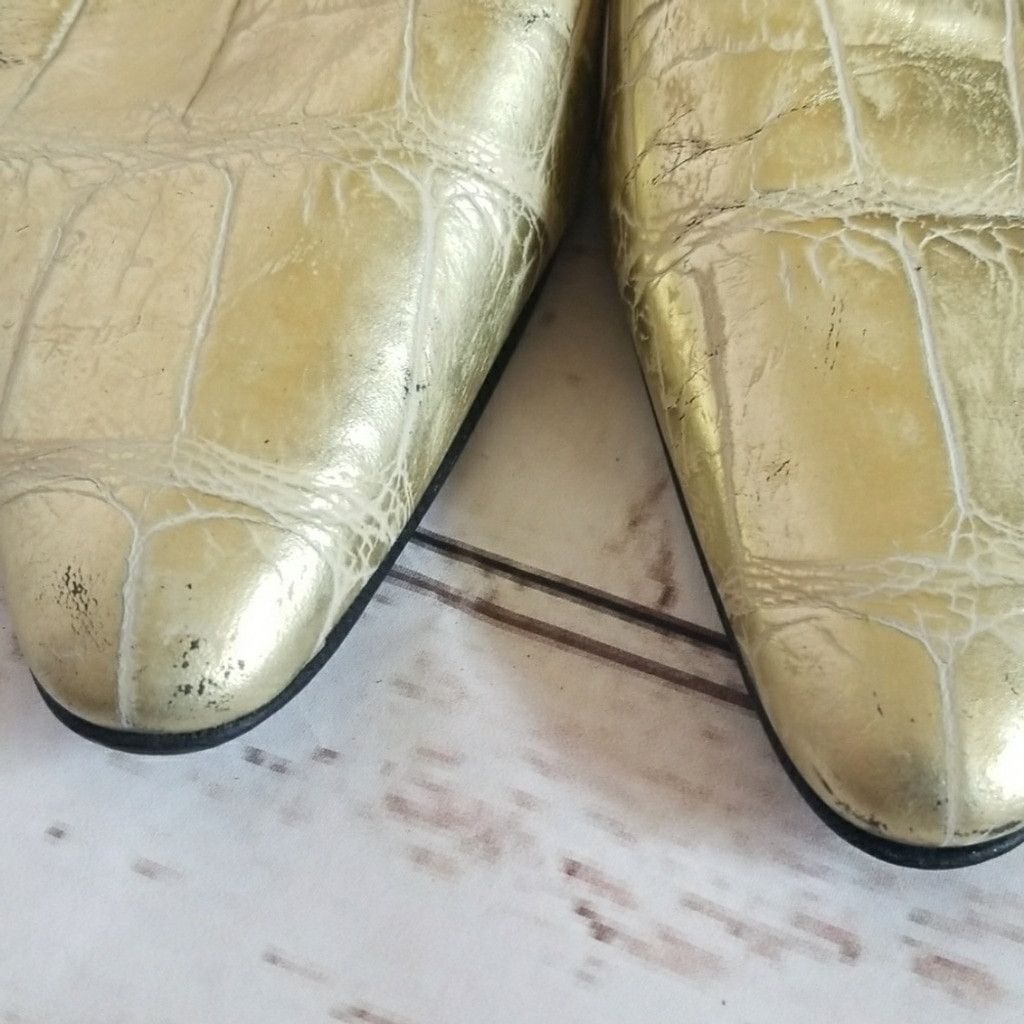 The Unbranded Brand Stephane Kelian Paris point toe sling back gold heels sz 6.5 Size US 6.5 / IT 36.5 - 4 Thumbnail