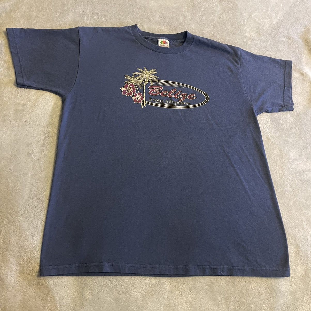 Fruit Of The Loom Vintage Belize Shirt Men Large Blue Y2K Streetwear Gym Tee Size US L / EU 52-54 / 3 - 1 Thumbnail