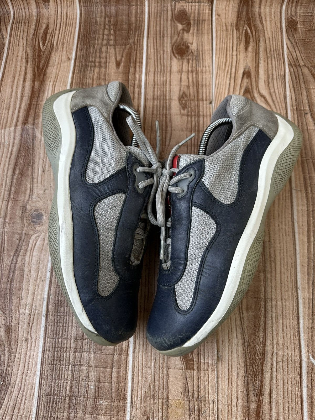 Prada Prada Americas Cup Blue Leather Low Tops Size US 8.5 / EU 41-42 - 7 Thumbnail
