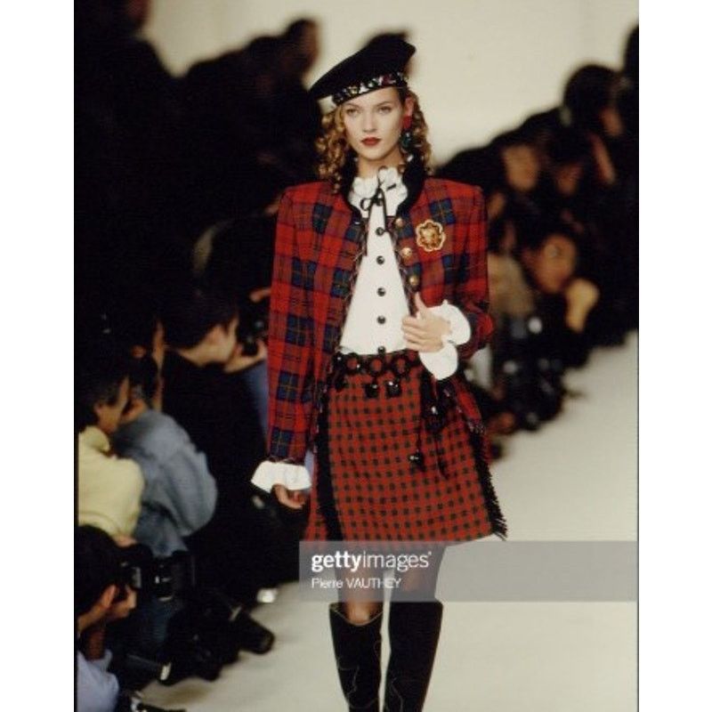 Yves Saint Laurent Yves Saint Laurent Rive Gauche 1994 Tartan Velvet Jacket Size S / US 4 / IT 40 - 23 Thumbnail