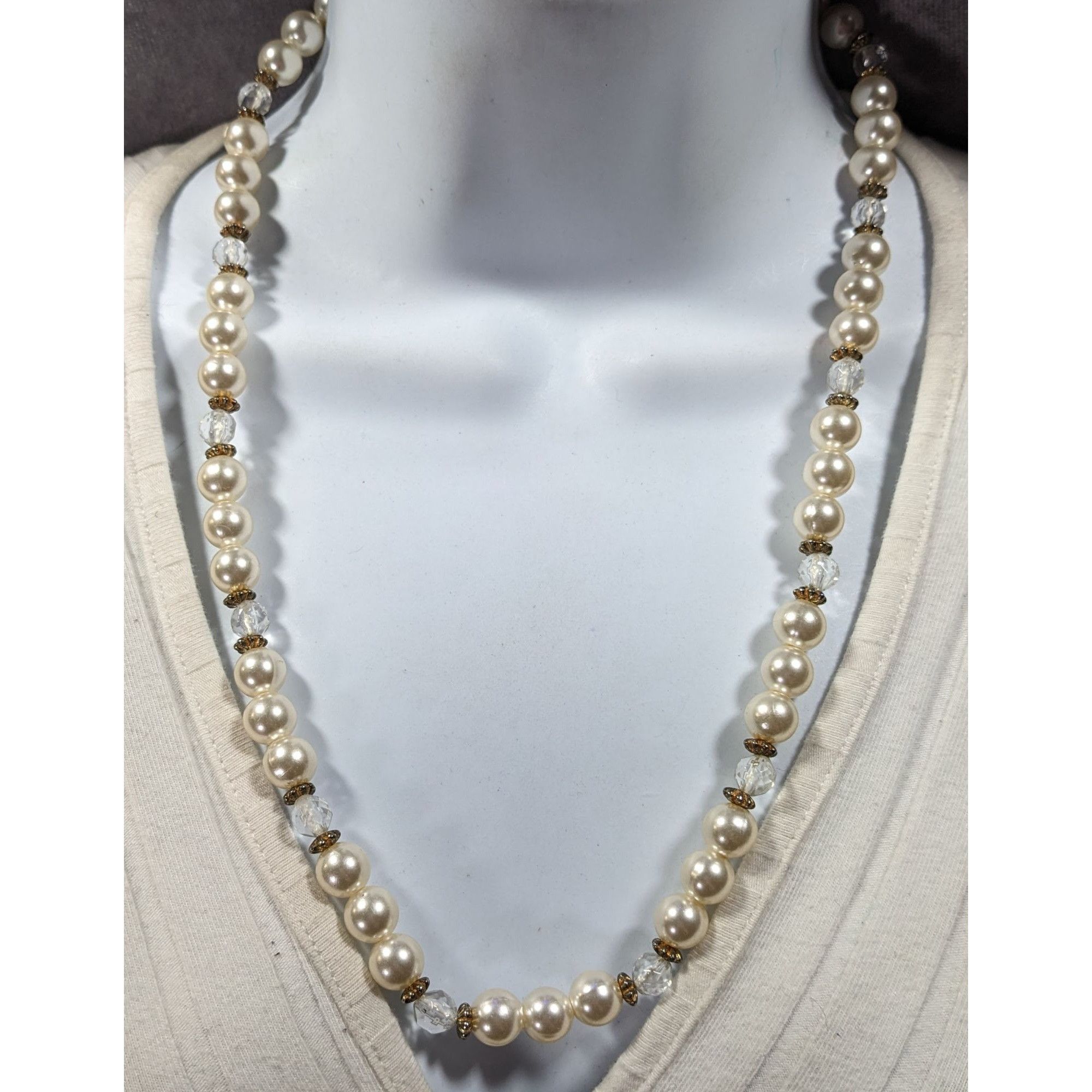 Other Elegant Old Hollywood Faux Pearl Beaded Necklace Size ONE SIZE - 2 Thumbnail