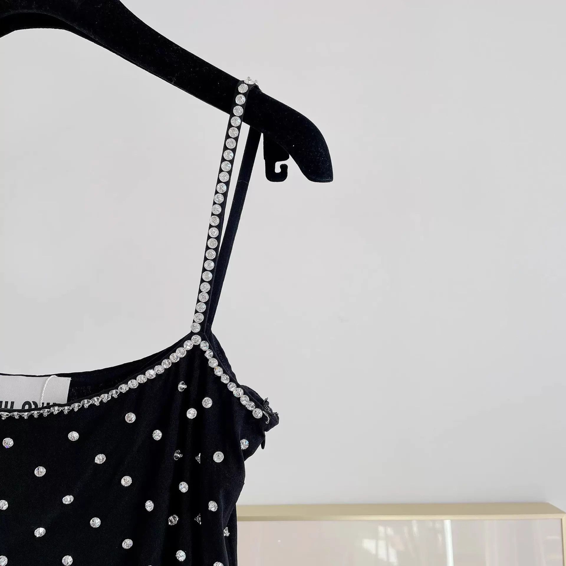 Miu Miu MIU MIU Black Crystal Cami Dress 44 Size M / US 6-8 / IT 42-44 - 4 Thumbnail