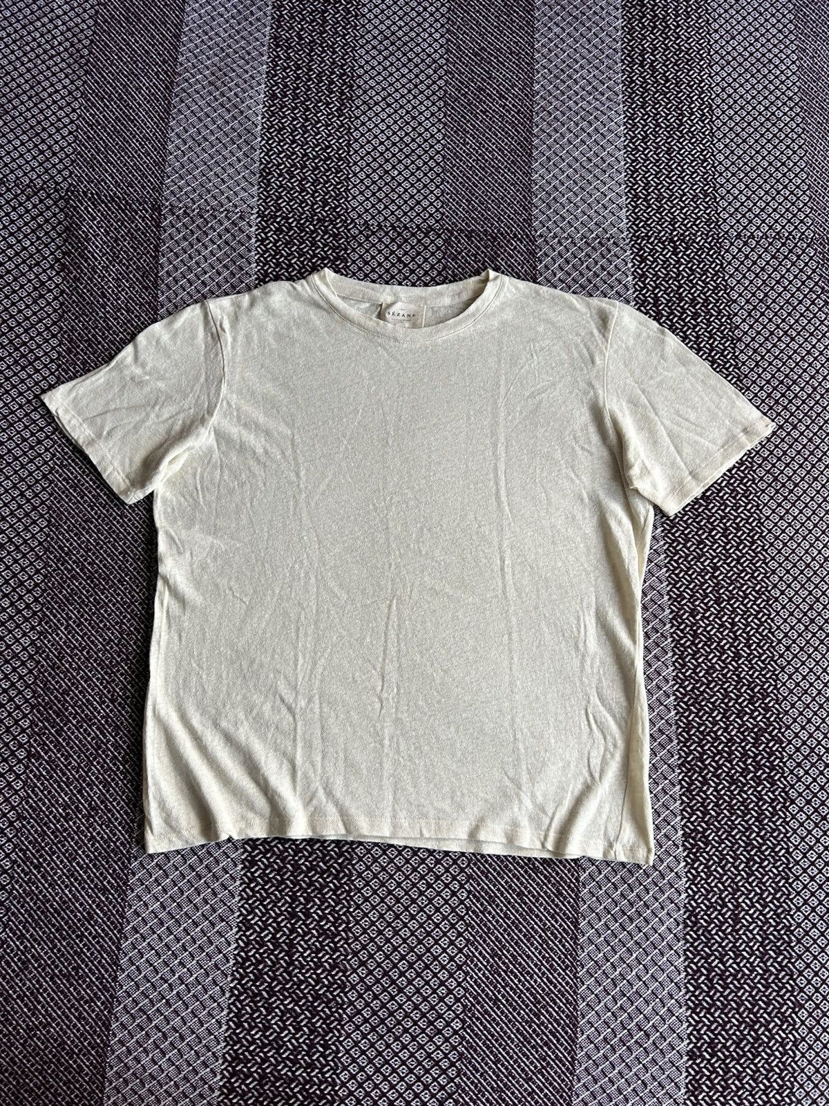 Sezane Sézane Women Linen T-shirt Solid Style Basic Size Small Size S / US 4 / IT 40 - 1 Thumbnail