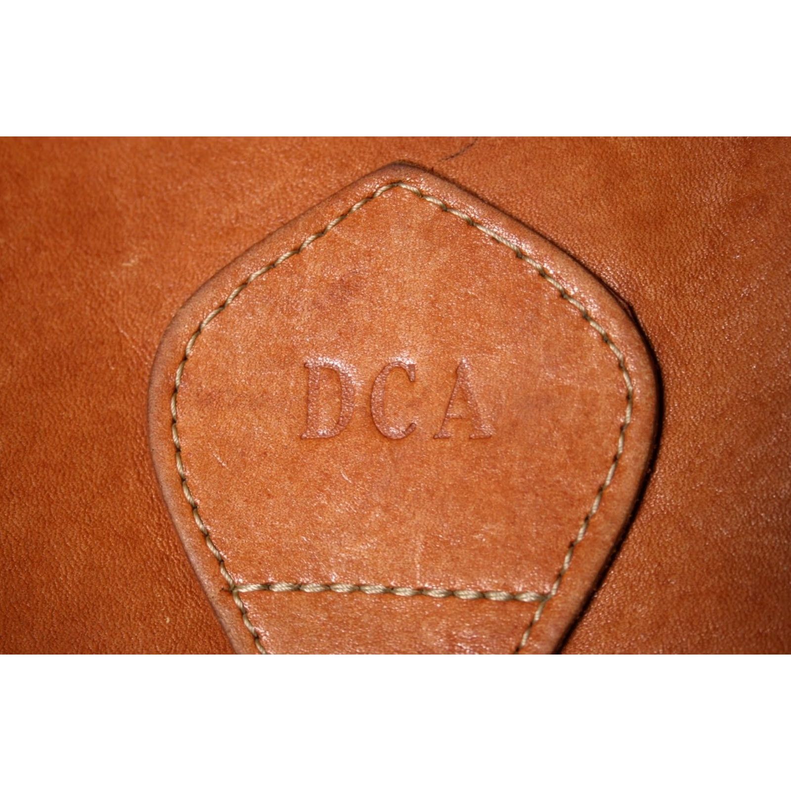 Vintage VINTAGE J.W. HULME CO. Perforated Tan Leather Satchel Shoulder Bag Purse Leather Tote Women Medium Tan Bag Purse Satchel Shoe Bag Womens Size ONE SIZE - 3 Thumbnail