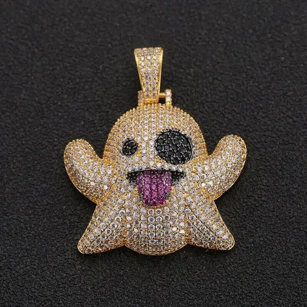 Jewelry × Vintage Iced Out Ghost of Grimace Necklace Size ONE SIZE - 4 Thumbnail