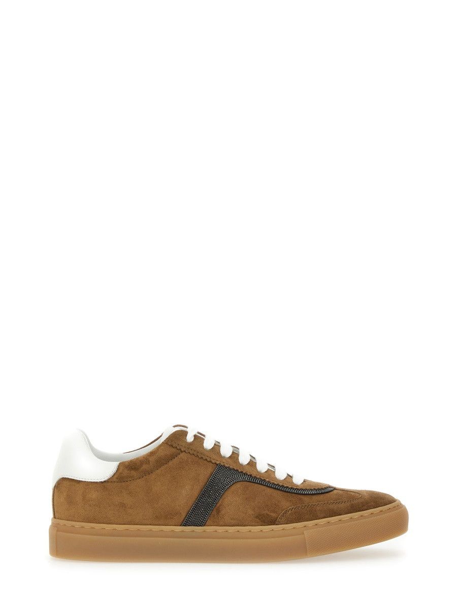 Brunello Cucinelli BRUNELLO CUCINELLI LEATHER SNEAKER - BROWN (IT 40) Size US 10 / IT 40 - 1 Thumbnail