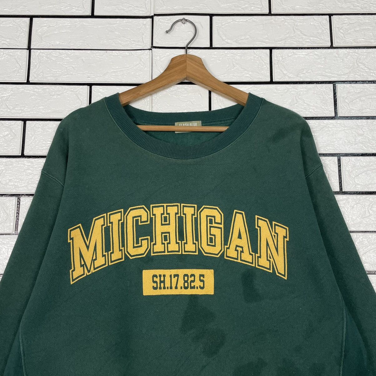 Japanese Brand Michigan Crewneck Green Sweatshirt Size US L / EU 52-54 / 3 - 2 Thumbnail