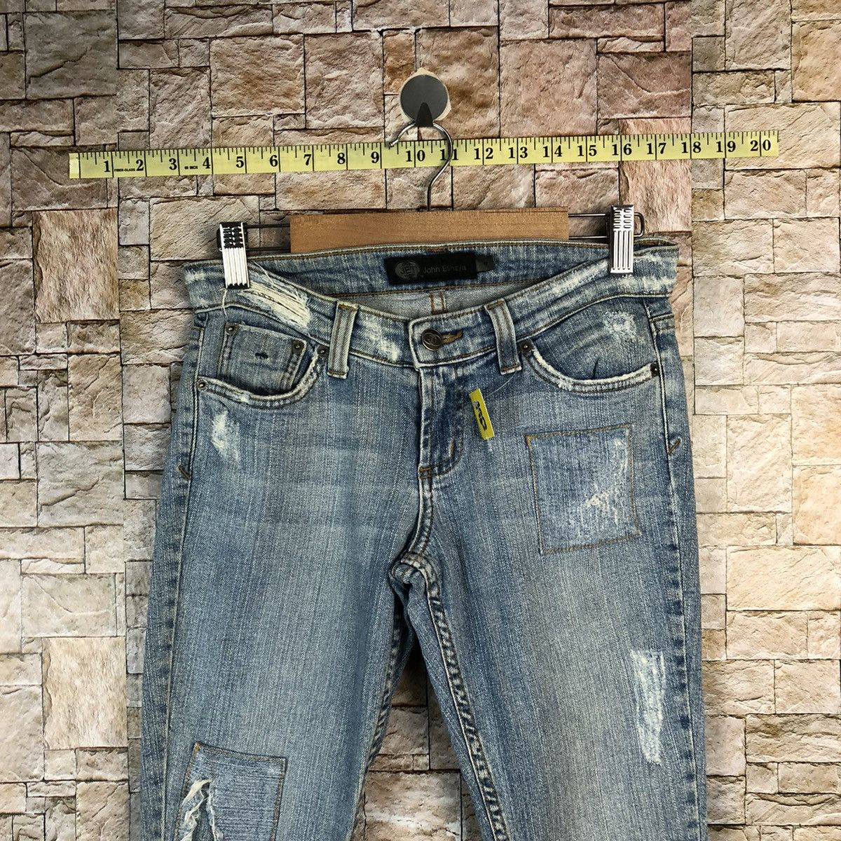 Japanese Brand John Esraya Blue Distressed Denim Pants #A952 Size 27" / US 4 / IT 40 - 4 Thumbnail