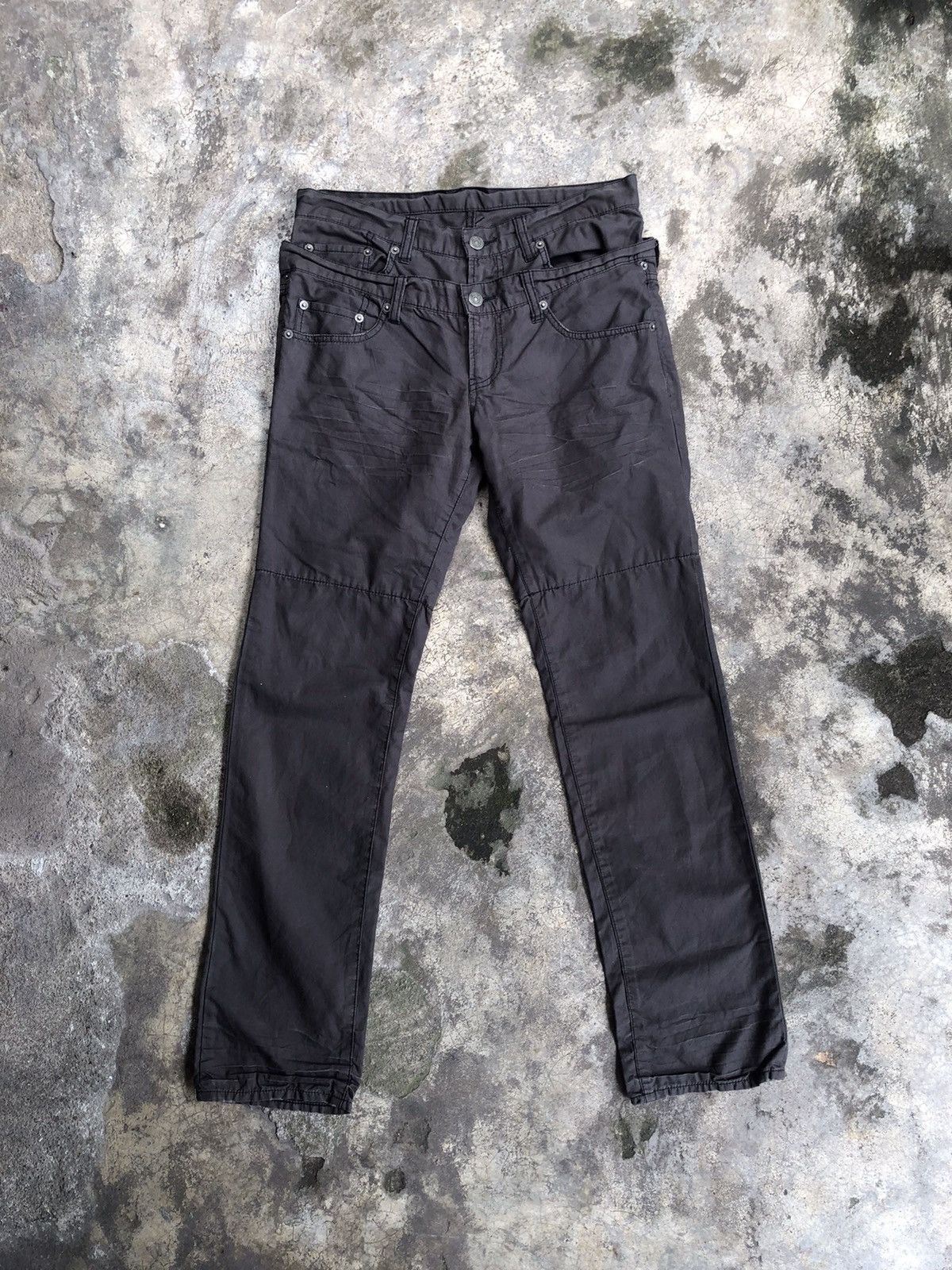 image of If Six Was Nine x Le Grande Bleu L G B Japanese Ppfm Double Waist Jeans Distressed in Brown (Size 3