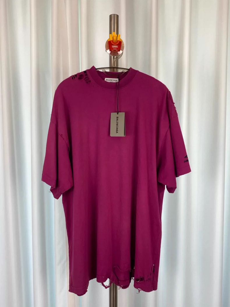 Balenciaga Balenciaga Short Sleeve Band Collection 3 B logo Ripped Ba Size US M / EU 48-50 / 2 - 1 Thumbnail