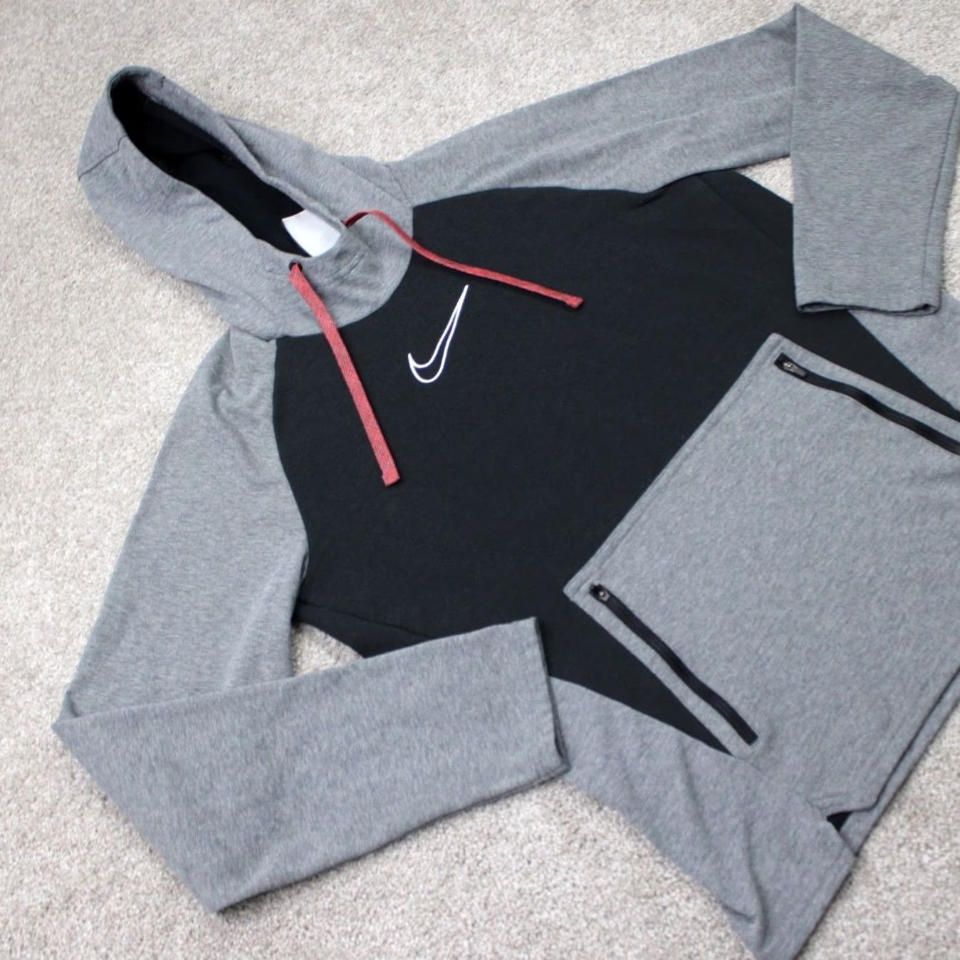 Nike Nike Hoodie Men Medium Gray/Black Therma-Fit Training Hooded Sweatshirt Pullover Size US M / EU 48-50 / 2 - 4 Thumbnail