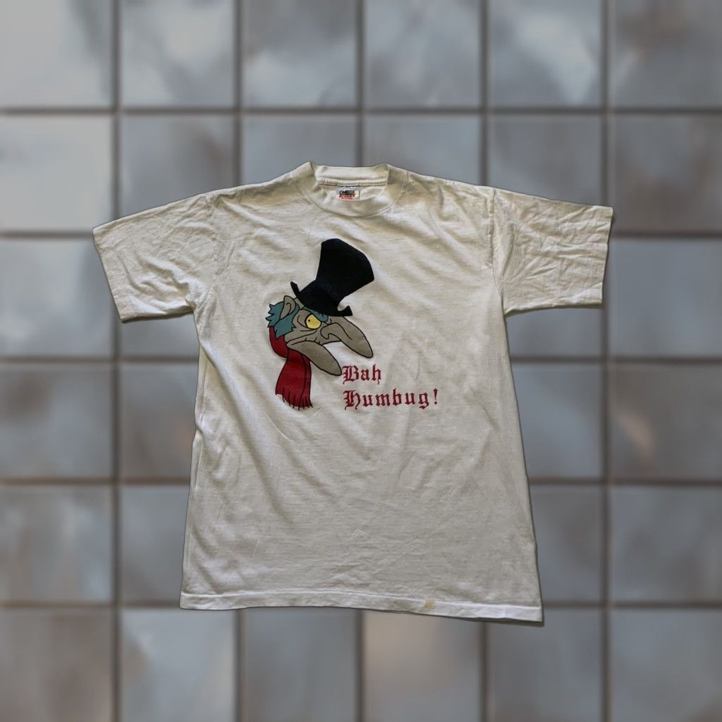 Vintage VINTAGE Bah Humbug Ebenezer Scrooge Christmas Carol Single Stitch T-Shirt Sz. XL Mens Size US XL / EU 56 / 4 - 1 Thumbnail