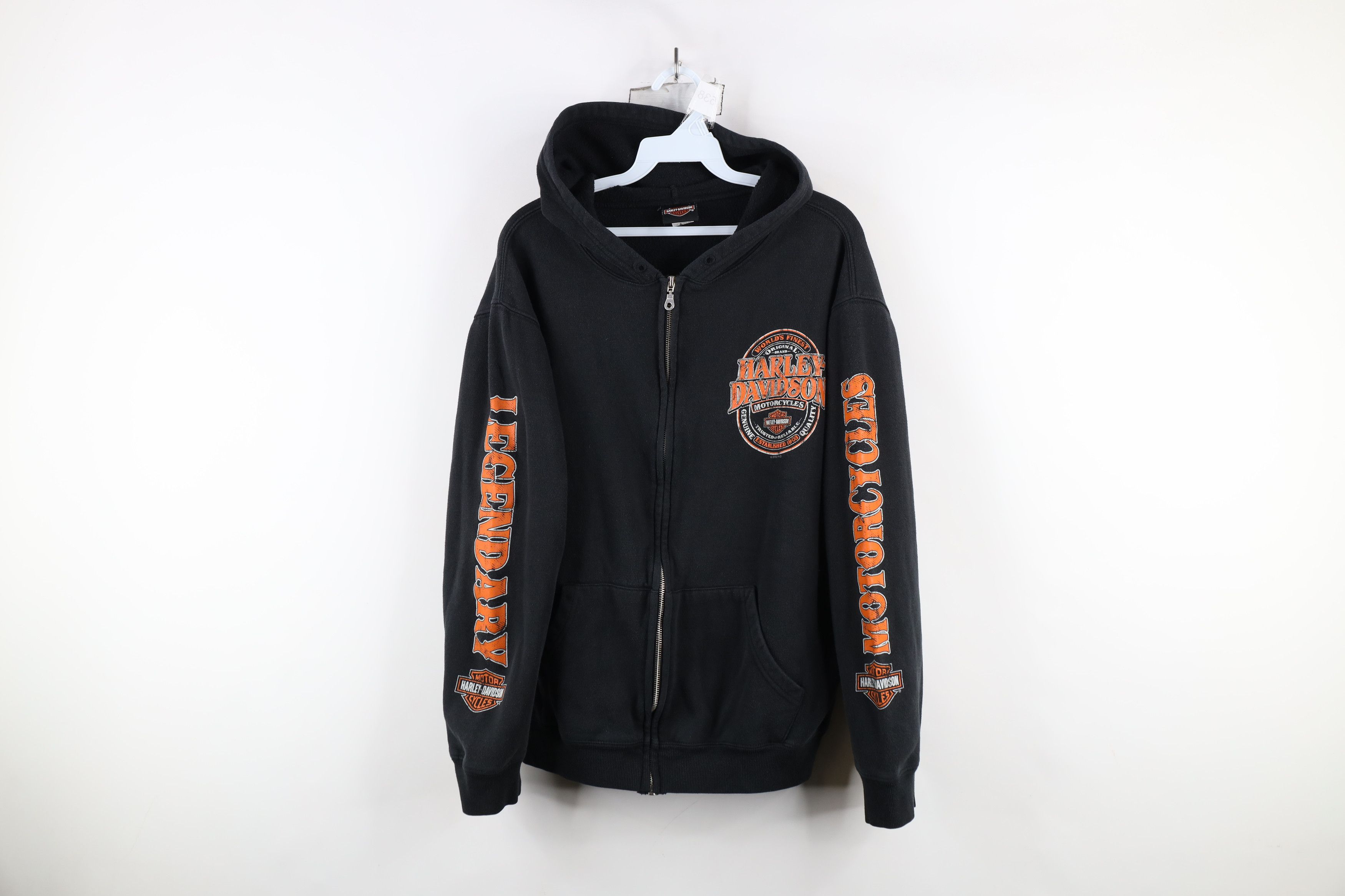 Harley Davidson Vintage Y2K Harley Davidson Spell Out Full Zip Hoodie Size US L / EU 52-54 / 3 - 1 Thumbnail