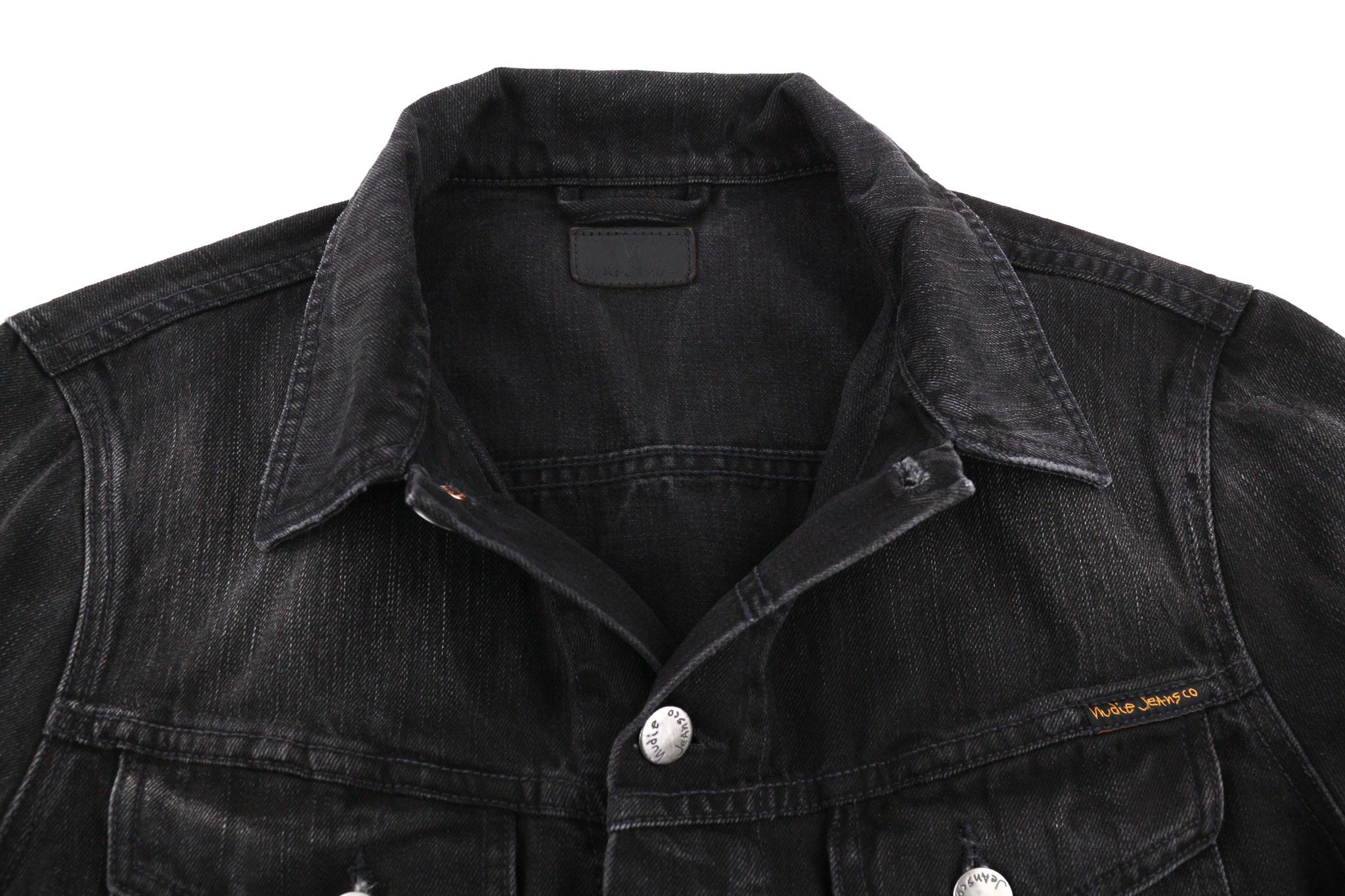 Nudie Jeans BILLY S Black Lotus Organic Polo Collar Denim Jacket 81963 Size US S / EU 44-46 / 1 - 4 Thumbnail