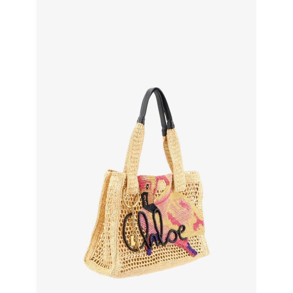 Chloe CHLOE Summer Banana East West Multicolor Beige Tote Bag New Size ONE SIZE - 3 Thumbnail