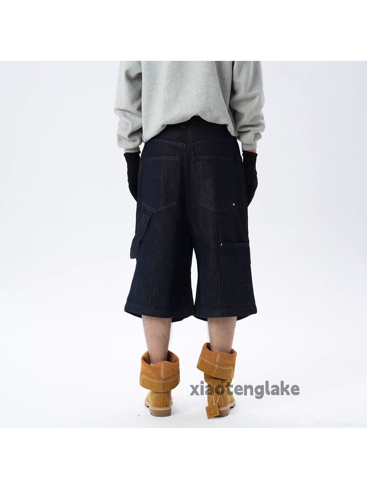 Vintage xz denim wide Leg loose baggy hiphop work shorts Size US 33 - 3 Thumbnail
