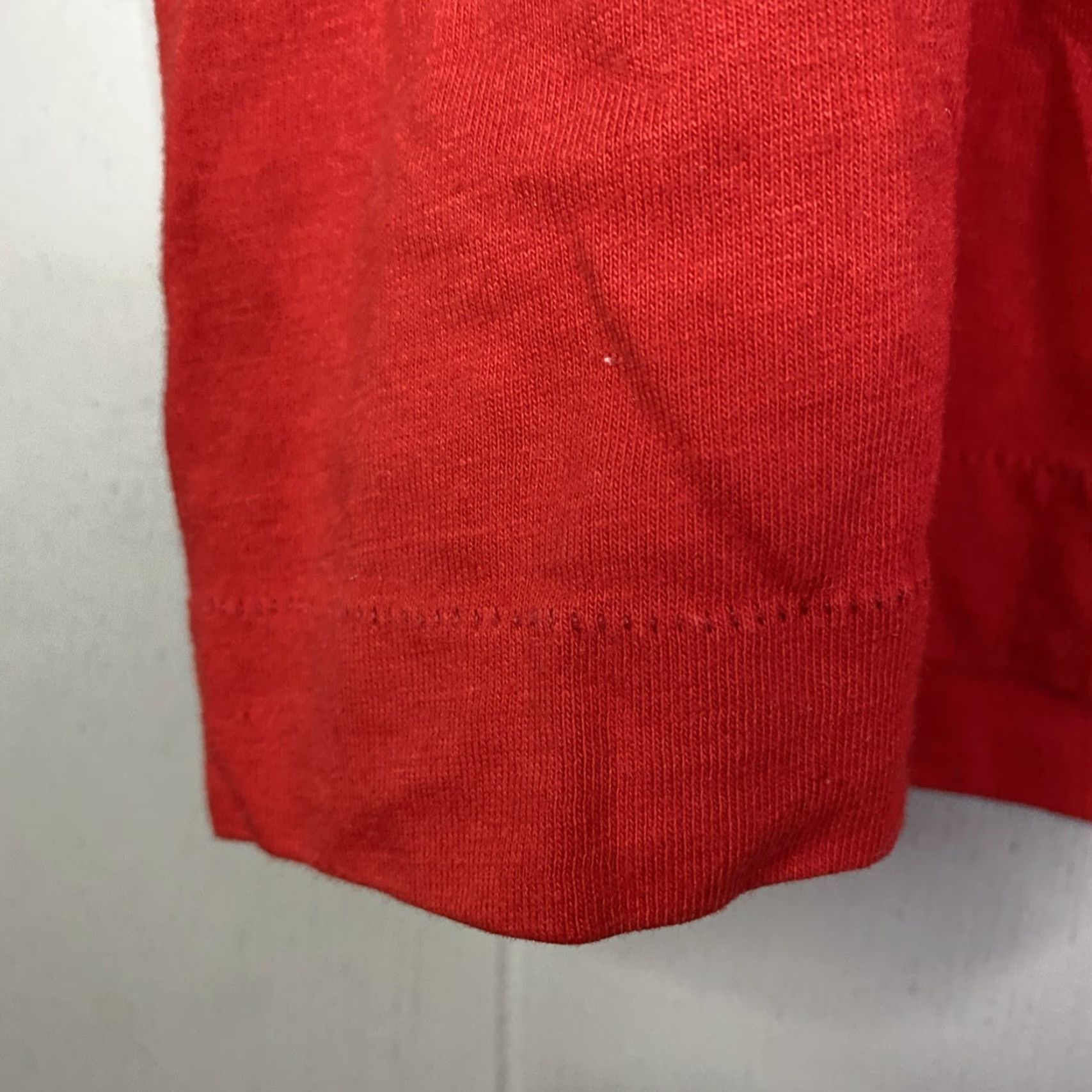 Vintage VINTAGE 80s Single Stitch T Shirt Red Sportswear Ringer Sleeve Adult Medium X 29 Fits Medium Size US M / EU 48-50 / 2 - 5 Thumbnail