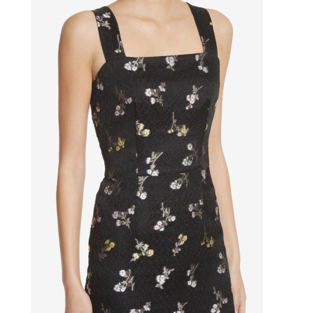 St. John St John K12RWD2 Caviar Multi Silk Floral Black Midi Dress Size XS / US 0-2 / IT 36-38 - 3 Thumbnail