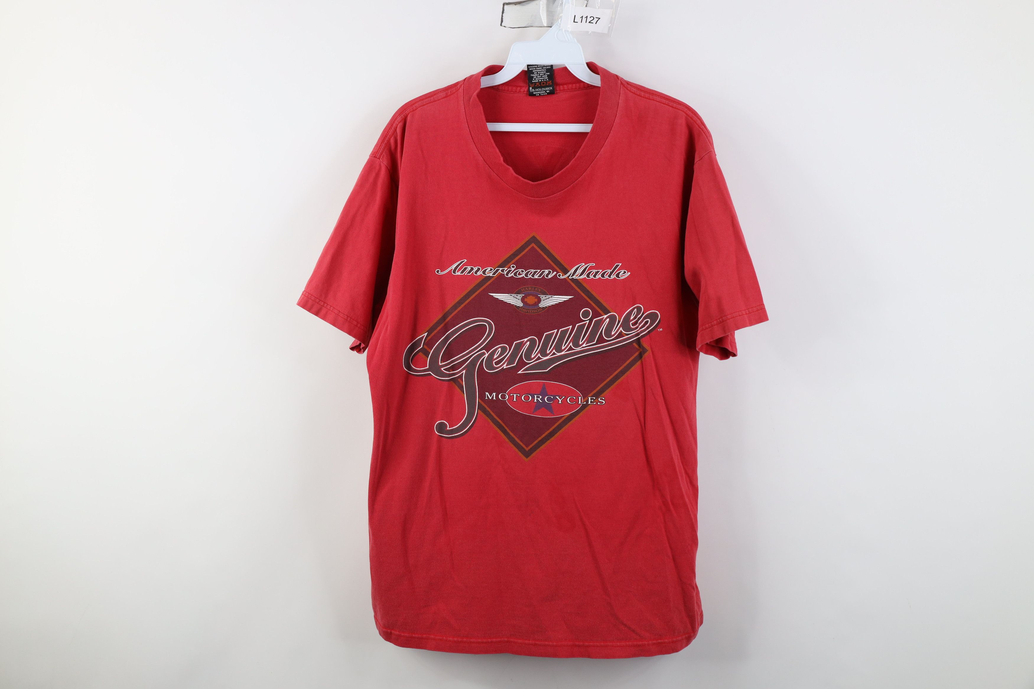 Harley Davidson Vintage 90s Harley Davidson Short Sleeve T-Shirt Red USA Size US L / EU 52-54 / 3 - 1 Thumbnail