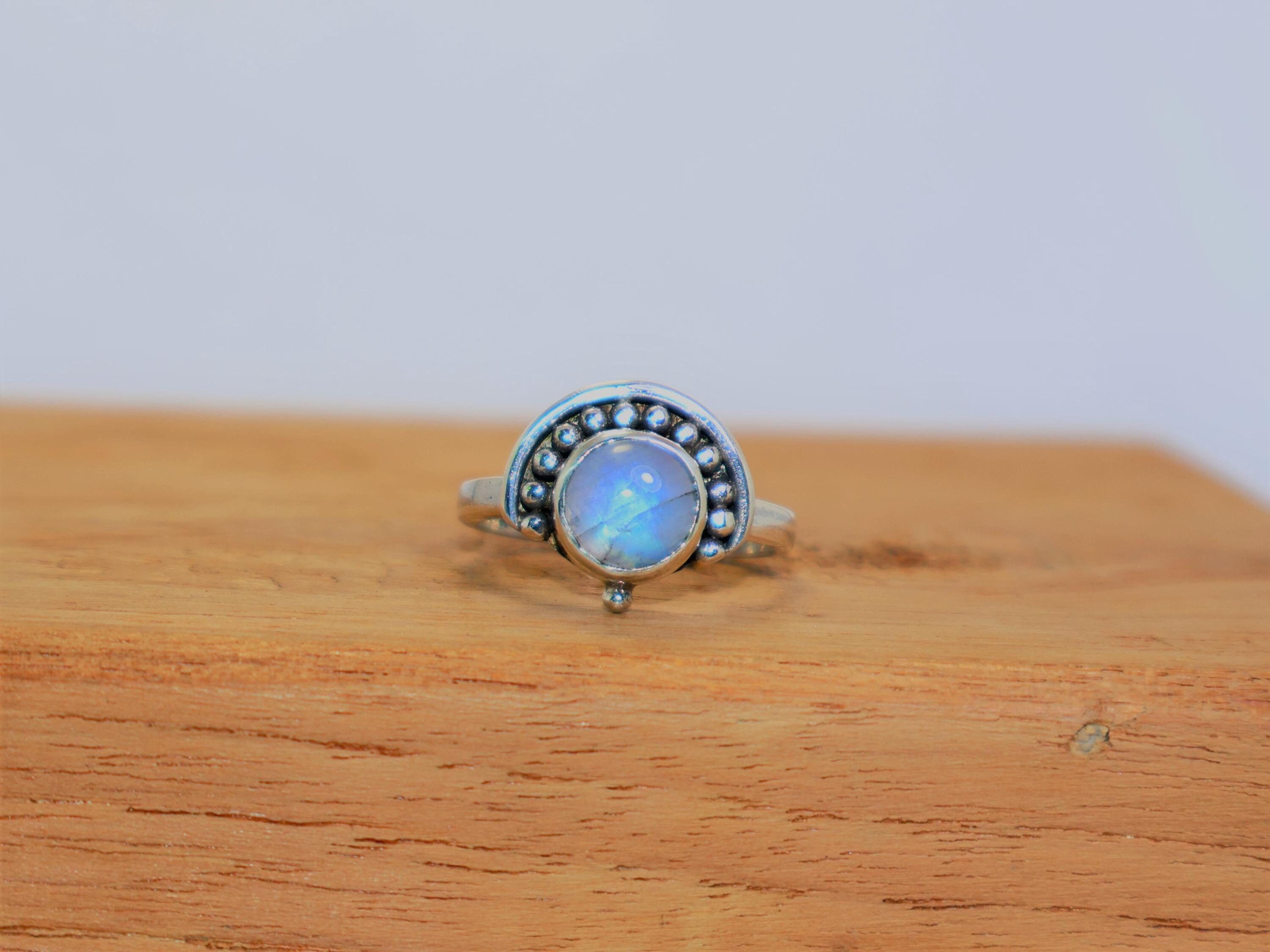 Handmade Moonstone Ring, Handmade Ring, 925 Sterling Silver Ring, Size ONE SIZE - 2 Thumbnail