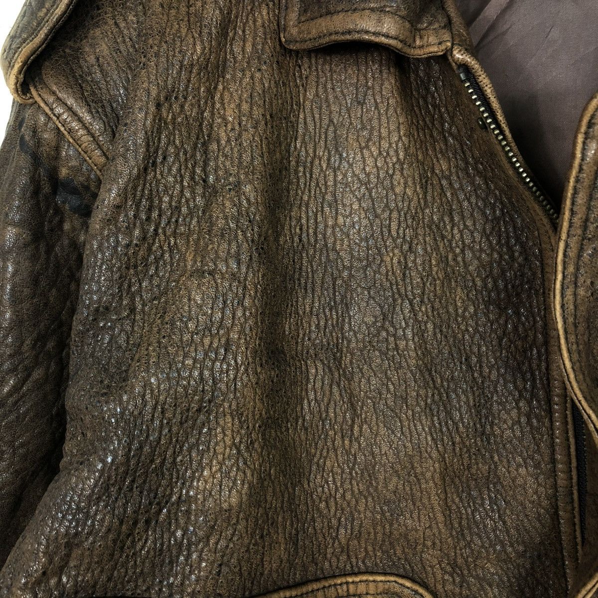 Vintage 🔥VINTAGE FLY LEATHER JACKET BIKER UNBRANDED ISSEY MIYAKE Size US L / EU 52-54 / 3 - 19 Thumbnail
