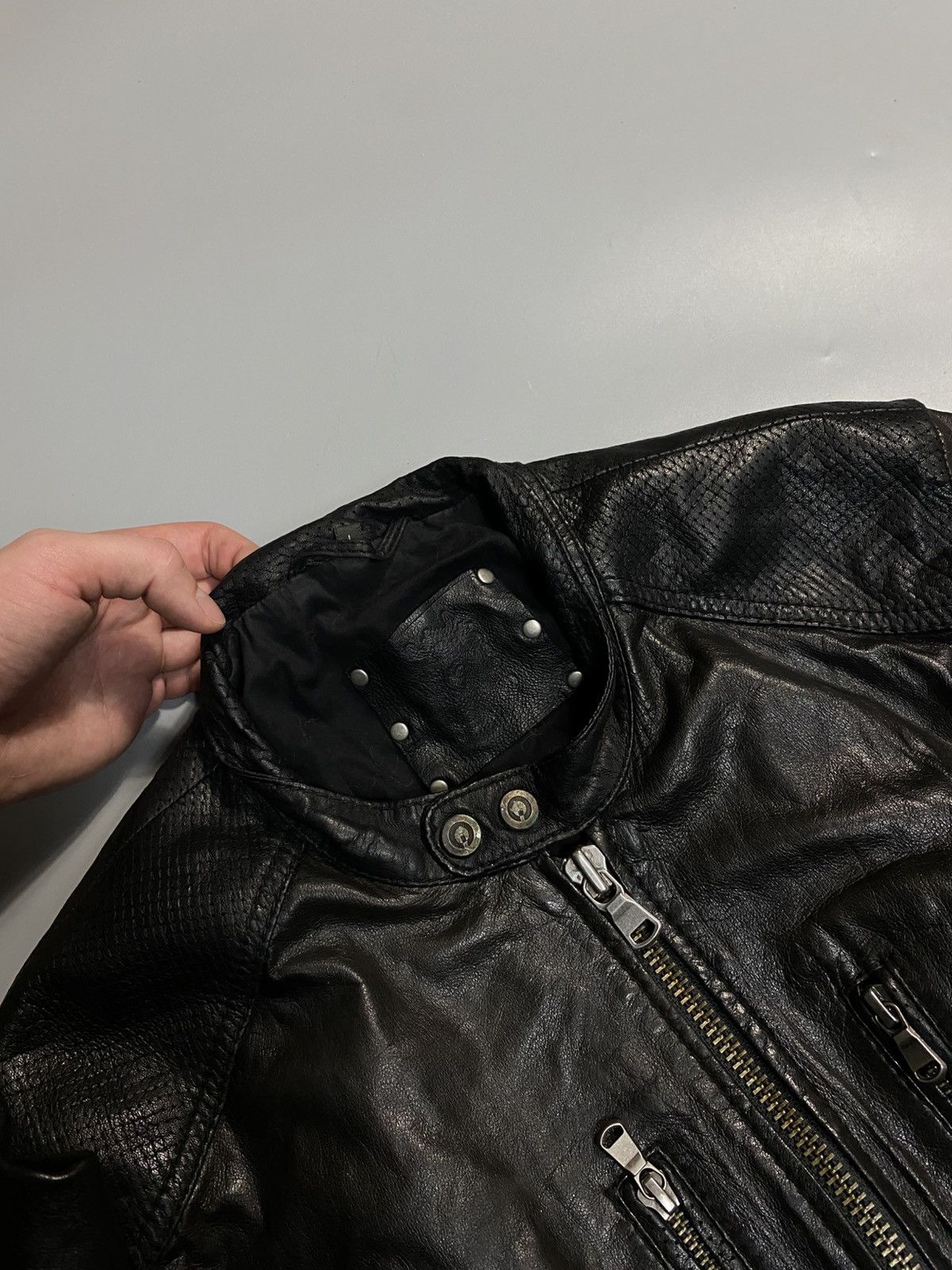 Genuine Leather Vintage y2k Rick Owens style leather zip jacket Size US L / EU 52-54 / 3 - 6 Thumbnail