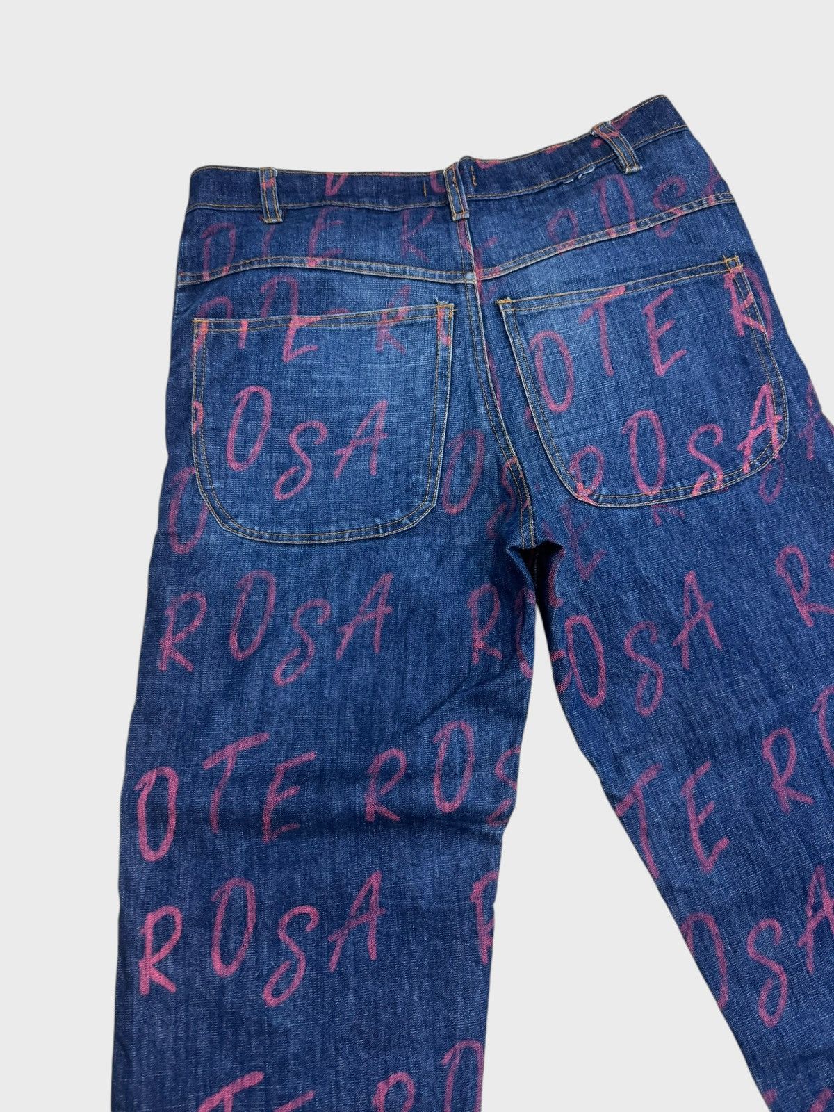 Japanese Brand ROTE ROSA All Print Distressted Denim Jeans Size US 32 / EU 48 - 10 Thumbnail