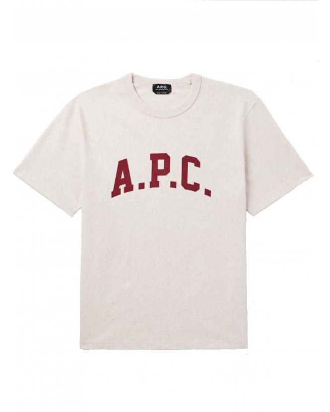 A.P.C. o1mle1125 Marcus T-Shirt in Ecru / Red Size US S / EU 44-46 / 1 - 1 Thumbnail