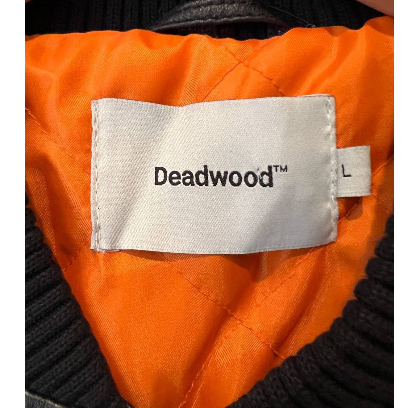 Deadwood Deadwood Recycled Lambskin Leather Bomber Jacket Size Large Size L / US 10 / IT 46 - 12 Thumbnail