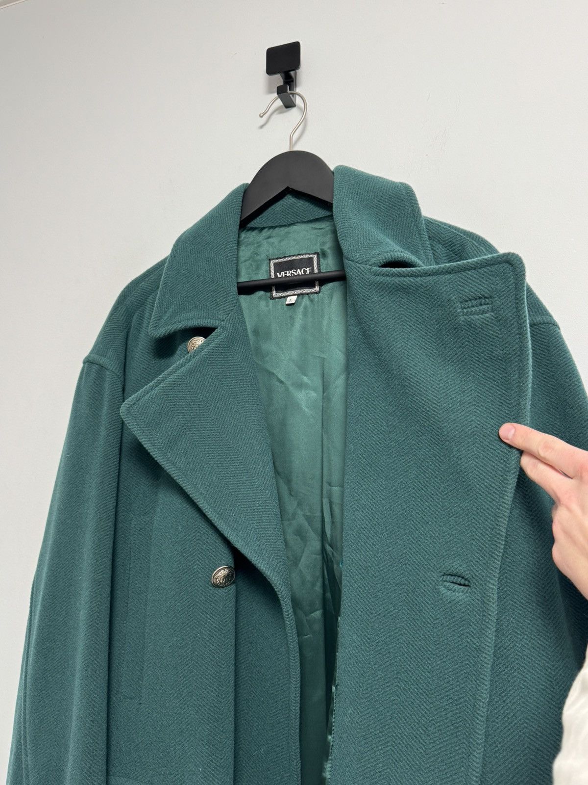 Versace Versace Coat Men’s Green Wool Luxury Coats Size US L / EU 52-54 / 3 - 11 Thumbnail