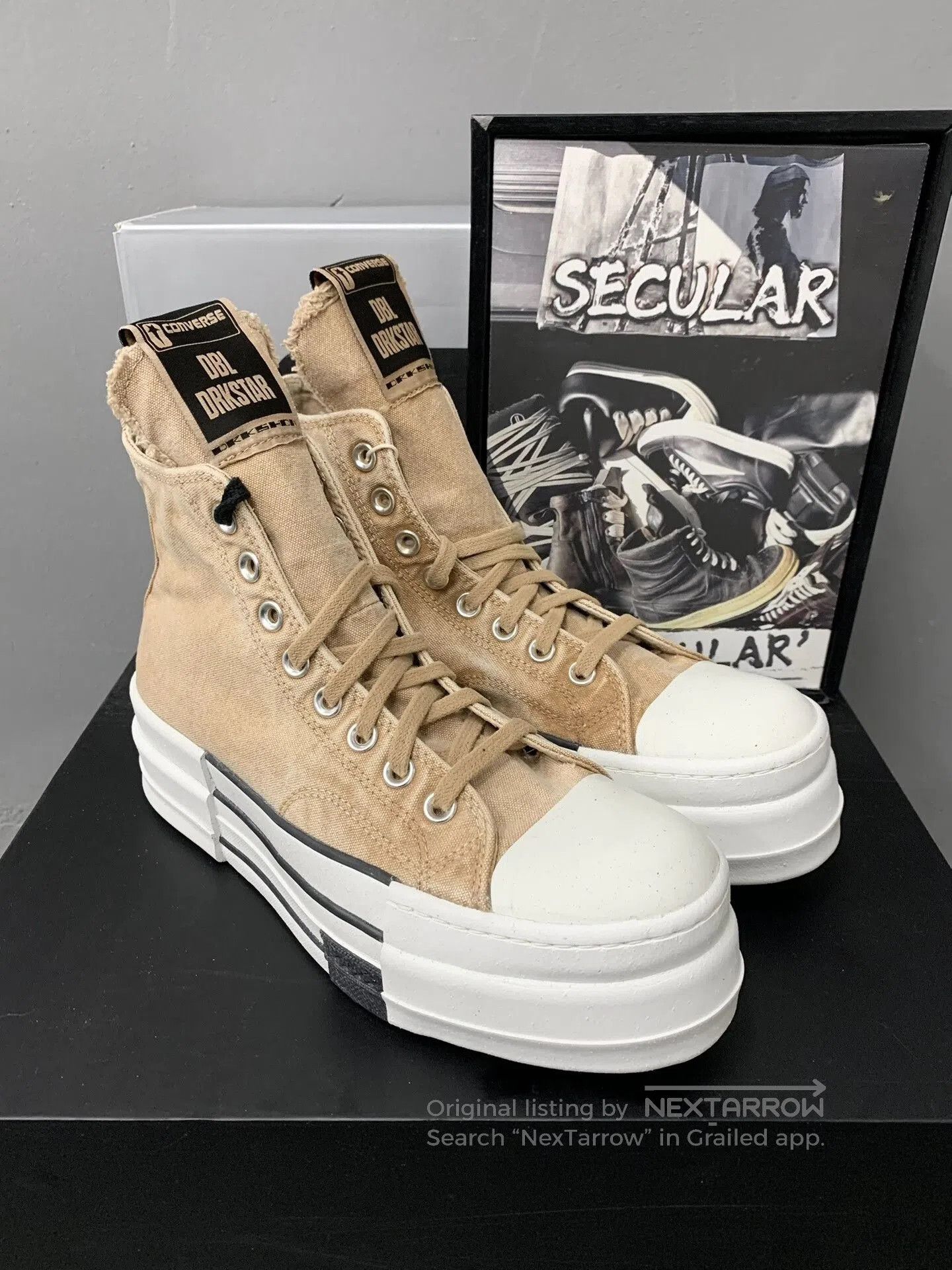 Rick Owens Drkshdw Rick Owens Converse High-Top Platform Sneakers. Size US 7 / EU 40 - 2 Thumbnail
