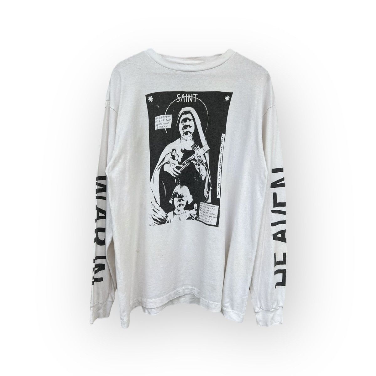 image of Cali Thornhill Dewitt x Saint Michael Offersaint Michael War In Heaven Long Sleeve Tee White (Size 