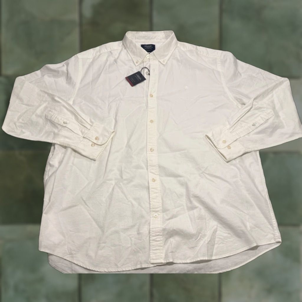 Charles Tyrwhitt Charles Tyrwhitt White Button-Down Stretch Oxford Classic Fit Shirt XXL Adult White Mens Size US XXL / EU 58 / 5 - 1 Thumbnail
