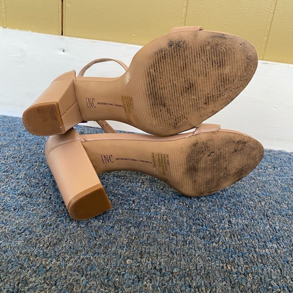 I.N.C INC International concepts women 7 tan open toe strap 3.5” h Size US 7 / IT 37 - 8 Thumbnail