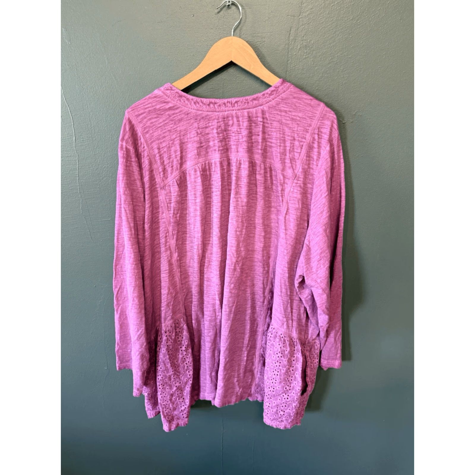 Vintage LOGO by Lori Goldstein Womens Plus Size Purple Long Sleeve Button-Up Shirt 5X Size XXL / US 16-18 / IT 52-54 - 2 Thumbnail