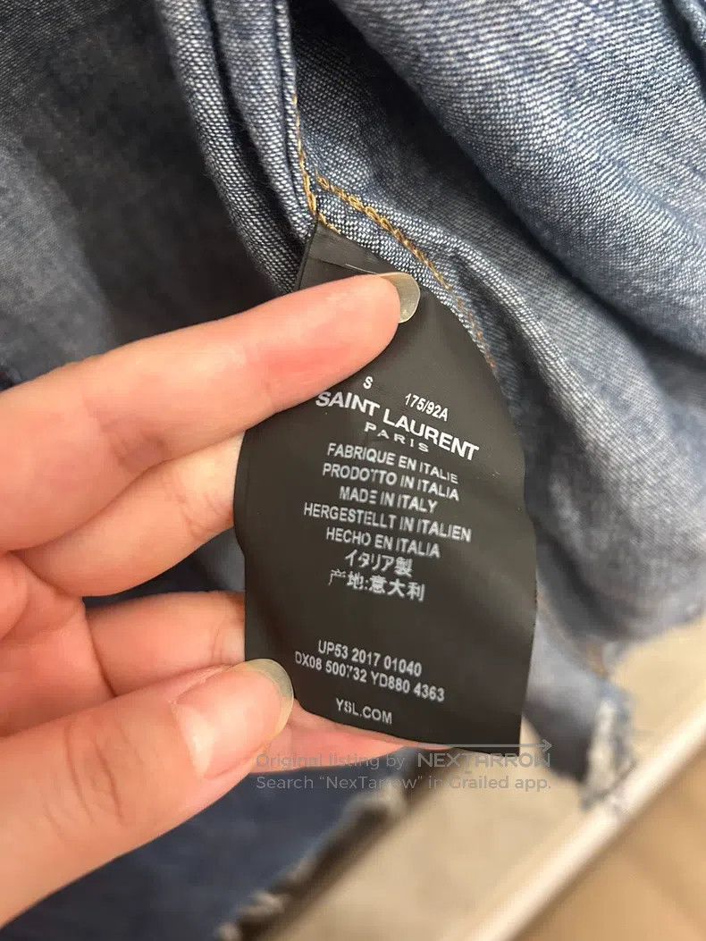 Saint Laurent Paris Saint Laurent Paris Distressed Denim Shirt i Size US S / EU 44-46 / 1 - 4 Thumbnail