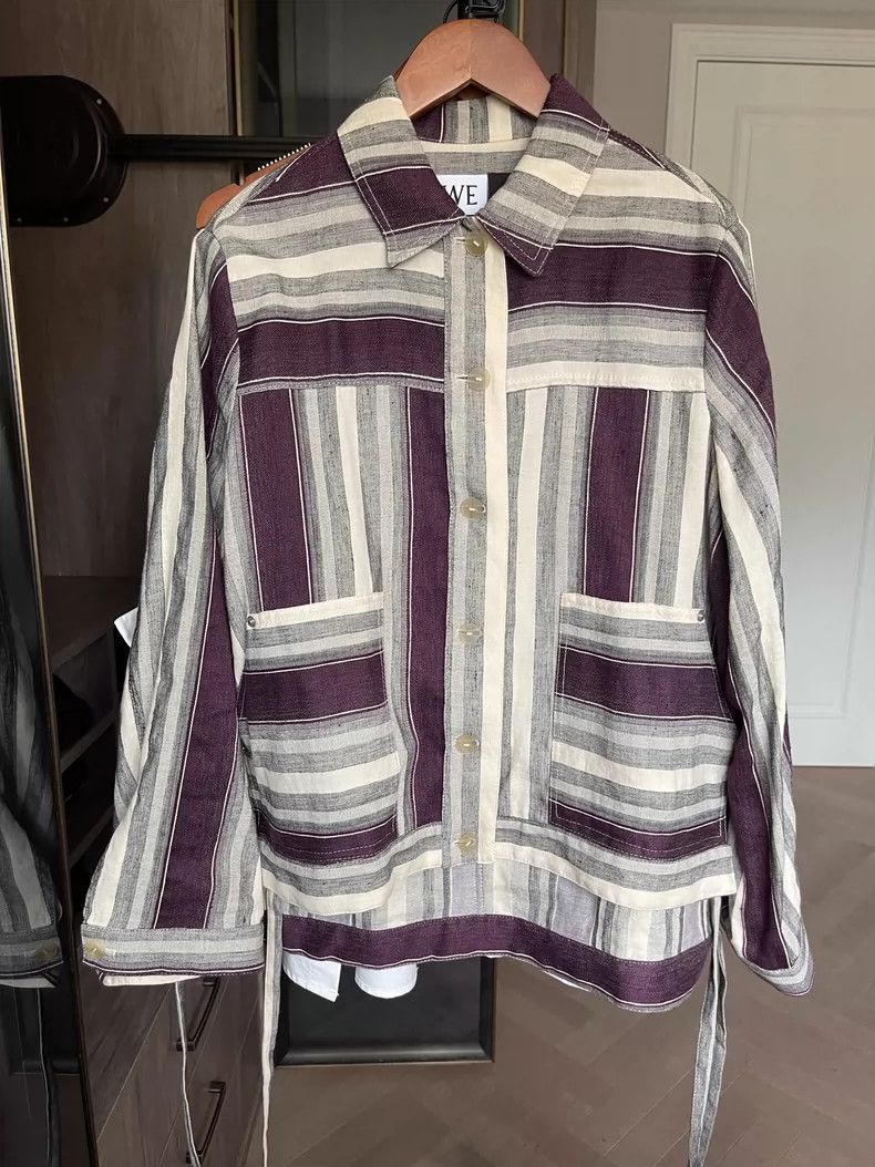 Loewe LOEWE Stripe linen cotton jacket Size 4XL / US 24-26 - 1 Thumbnail