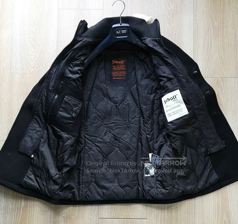 Schott Schott NYC Men's Wool Padded Double-breasted Slim Coat Jac Size US L / EU 52-54 / 3 - 3 Thumbnail
