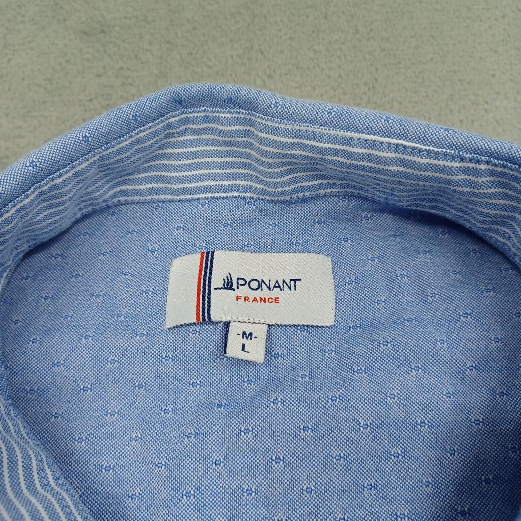 Vintage Ponant Shirt Mens Large Blue Button Up Long Sleeve Preppy Size US L / EU 52-54 / 3 - 4 Thumbnail